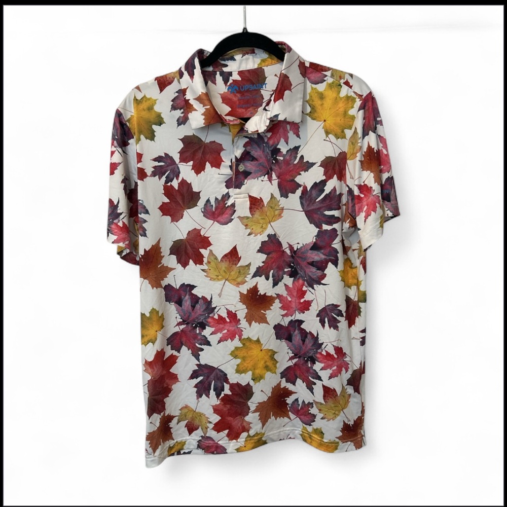 UpSaint Leaf Print Polo Shirt